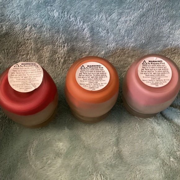 NEW 3 HANNA’S Candles Co candle APPLE CINNAMON PUMPKIN CLOVE STRAWBERRY PATCH - Picture 5 of 5